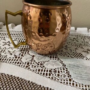 Hammered Copper Moscow Mule Mug with Brass Handle - Copper